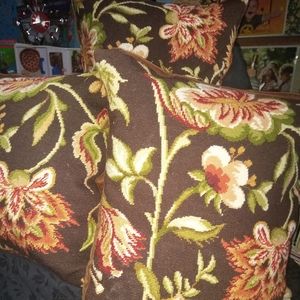 3 FANTASTIC BASSETT NEEDLEPOINT PILLOWS 100% WOOL EMBROIDERY